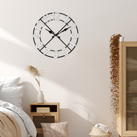 Reloj de Pared Colgante de Metal Rústico con Patrón Geométrico Abstracto, Funciona con Batería, 20 Pulgadas, Agujas Blancas, Estilo Antiguo, Venta al Por Mayor