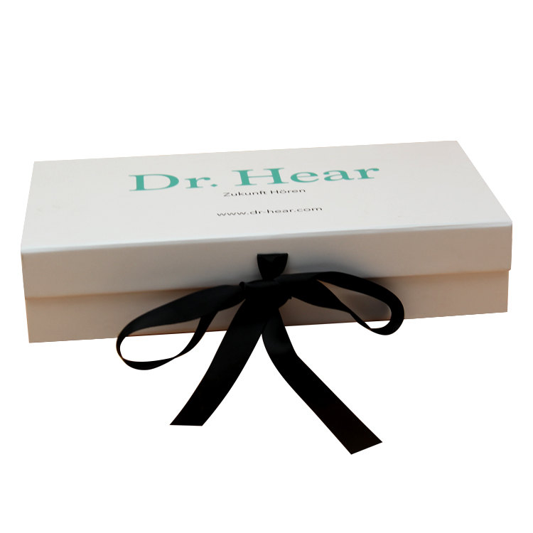 custom logo print flat packing folding magnetic matt luxury gift box cardboard folding packaging boxes with ribbon