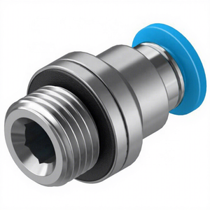Conector Neumático de Empuje Rápido de Latón Niquelado FESTO QS-G1/8-4-I-100 133008 - Product Image 2
