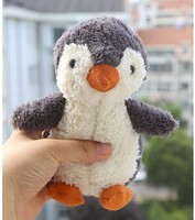 Pingüino de peluche suave para niños, juguete de pingüino gris