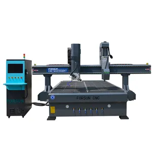 On Promotion Four Head DSP control 4 axis wood cnc router 1325 automatic tool change CNC router With row drilling optional
