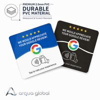 Support de carte adhésif NFC pour affichage d'avis Google sur les hôtels, avec puce NTAG215 pour promotion de logo personnalisé en PVC