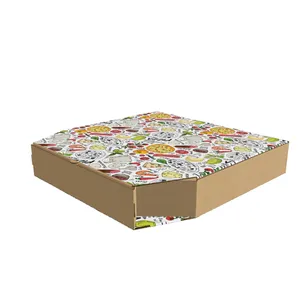 Wholesale Cheap Custom Printed Corrugated Kraft, Paper Burger Pizza Boxes Takeaway 4 6 8 10 12 16 Inch 27 32 Cm Disposable/