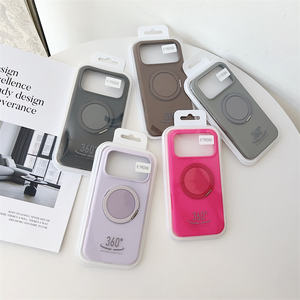 Custodie magnetiche per telefono con staffa rotante di 360 gradi per <span class=keywords><strong>iPhone</strong></span> 17 <span class=keywords><strong>Pro</strong></span> Max 17 Air 16 15 14 13 <span class=keywords><strong>12</strong></span> <span class=keywords><strong>Cover</strong></span> posteriore in <span class=keywords><strong>Silicone</strong></span> tinta unita - Product Image 2