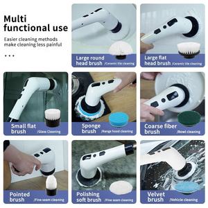 <strong>Electric</strong> Spin Scrubber Cordless Power Spinning Cleaner <strong>Brush</strong> Long Handle Shower With 8 Replaceable <strong>Brush</strong> Heads for Home <strong>Clean</strong> - Product Image 3