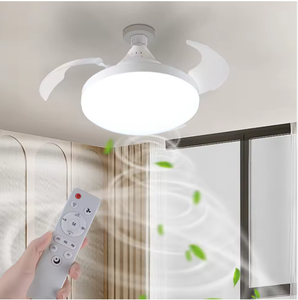<span class=keywords><strong>Ventilador</strong></span> <span class=keywords><strong>de</strong></span> <span class=keywords><strong>Techo</strong></span> Moderno con Luz LED, Control Remoto, Portalámparas E27, 3 Aspas, Silencioso, Regulable, <span class=keywords><strong>para</strong></span> el Hogar - Product Image 2