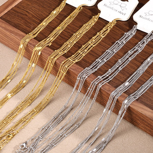 Produsen Grosir Rantai Kalung O-chain Lapis Emas 18K Stainless Steel 45+5mm Trendi Unisex untuk Pembuatan Kalung - Product Image 2