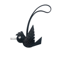 Nouveau sac cabas H Brand en cuir de crocodile, cousu main, avec pendentif petit oiseau volant, couleur platine
