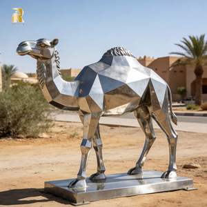 Statue de chameau géométrique en acier inoxydable sur mesure RELONG pour décoration extérieure - Product Image 2
