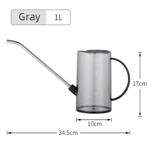 Nordic Style Transparent Long Spout Watering Can with 304 Steel Nozzle