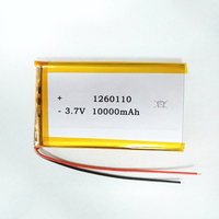 Batterie Lipo rechargeable 1260110 3.7v 10000mAh, batterie polymère au lithium approuvée IEC UN38.3 MSDS