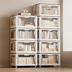 Independently packaged foldable wheeled storage box