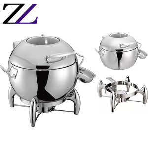Réchaud à soupe Yufeh <span class=keywords><strong>en</strong></span> acier inoxydable pour cuisine, station à soupe, urne, seau avec couvercle <span class=keywords><strong>en</strong></span> <span class=keywords><strong>verre</strong></span>, support rond, réchaud à soupe - Product Image 1
