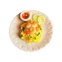 YD TOYS Assiettes miniatures en céramique pour cuisine thaïlandaise, modèles de jouets steak et burger, accessoires pour maison de poupée, mini-plats au design moderne T109-C