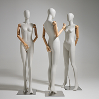Maniquí Femenino de Cuerpo Completo y Medio Cuerpo, Color Gris Claro, de Lujo, para Exhibición en Escaparates de Tiendas de Ropa Femenina de Alta Gama