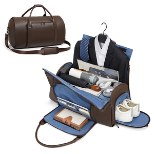 Housse de Costume en <span class=keywords><strong>Cuir</strong></span> PU de Haute Qualité, Sac de Voyage Imperméable Pliable, Sac de Vêtements à Main pour Hommes - Product Image 1
