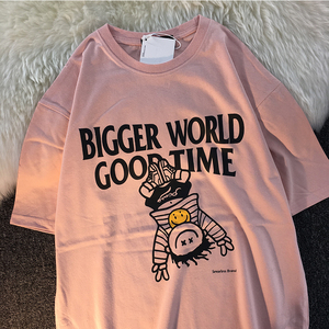 <span class=keywords><strong>T</strong></span>-<span class=keywords><strong>shirt</strong></span> à manches courtes ample pour hommes à la mode et à la mode en pur coton <span class=keywords><strong>T</strong></span>-<span class=keywords><strong>shirt</strong></span> à manches courtes respirant imprimé amusant - Product Image 5