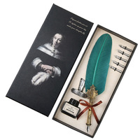 Stylo plume de couleur calligraphie peinture écriture plume dip stylo cadeau ensemble