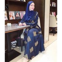 Vêtements islamiques pour femmes, robe abaya ample de style Dubaï, broderie dorée, robe de soirée de haute qualité, cardigan