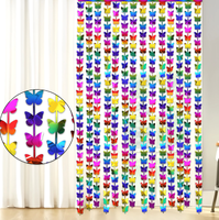 Rideau de pluie papillon dégradé arc-en-ciel 1*2M, idéal pour la décoration de fond de scène de fête d'anniversaire et de mariage