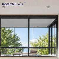 Fenêtre coulissante en aluminium Rogenilan sur mesure NFRC pour villa résidentielle, double vitrage à rupture de pont thermique