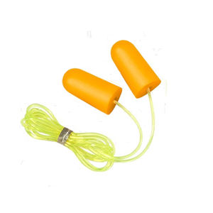 Gehörschutz Schnur gebundene schwarze Ohr stöpsel mit durchsichtigen PU-Schaum-Ohr stöpseln, einzeln verpackt - Product Image 2