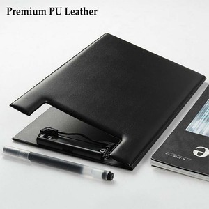 양면 PU 가죽 A4 Padfolio 클립 파일 폴더 A5 사무실 비즈니스 쓰기 패드 저장 포켓이있는 Folio 클립 보드