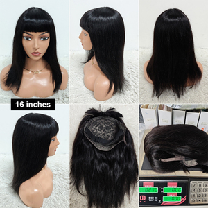 Letsfly $23 <b>Bob</b> <b>Wigs</b> with Bang 10inch-18inch Natural Black Brazilian Remy Human Hair <b>Wigs</b> Full Machine Made <b>Wigs</b> for Women - Product Image 5
