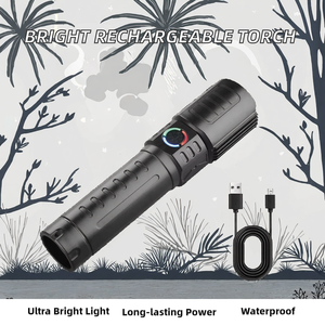 Lampe torche LED rechargeable, lot de 2, 1000+ lumens, super lumineuse, avec réglage de la mise au point, 3 modes d'éclairage, longue autonomie, camping, USB - Product Image 2