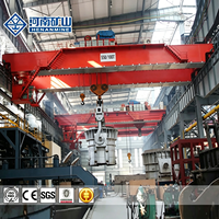Grue de production électrique robuste en acier, grue métallurgique à double poutre de 20t, 50t, 100t, 200t pour atelier de fonderie