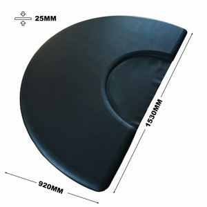 Meilleure vente : Tapis de sol anti-fatigue semi-circulaire noir imperméable pour salon de coiffure et barbier - Product Image 5