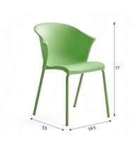 Chaise de salle à manger moderne en plastique légère et portable avec accoudoirs et dossier ergonomique, empilable, imperméable, pour la maison, le bureau et l'école