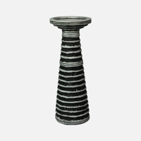 10 pouces décoration de la maison Antique or et noir bois Look résine pilier bougeoirs or chandeliers décoration de table