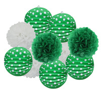 Lanternes en papier rouges à pois JIN PENG 25 cm, prêtes à l'emploi pour la décoration de fêtes d'anniversaire et de mariages