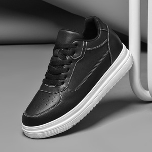 White <b>Height</b> <b>Increasing</b> Sneakers Lace Up Platform Walking <b>Shoes</b> Breathable Casual Footwear for Men - Product Image 2