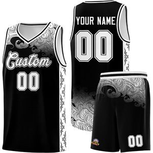Camisetas de baloncesto para hombres jóvenes personalizadas, conjuntos de pantalones cortos de uniforme de equipo personalizados con estampado de nombre y número - Product Image 3