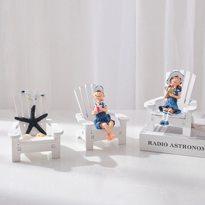 Ensemble de poupées Ocean Beach Chair, figurines miniatures pour garçons et filles, décoration de bureau, style méditerranéen, accessoires photo, cadeau pour la maison et le bureau - Product Image 1