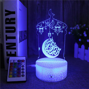 3d Islamitische Muhammad Allah Lamp 16 Kleuren Veranderende Led Usb Nachtlampje Indoor Sfeer Tafellamp <span class=keywords><strong>Kids</strong></span> Cadeau Verlichtingsinrichting - Product Image 4