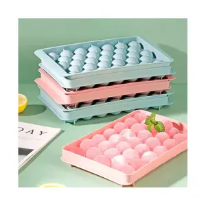 33 pcs Ice cube tray mold plastic ice cube tray with lid freeze container ice ball maker