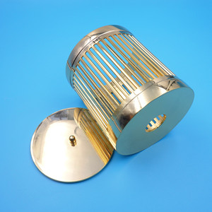 <b>Gold</b> Plated Metal <b>Pen</b> Holder Round Alloy Craft Gift For Business Use - Product Image 1