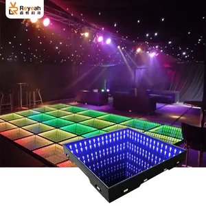 Hoge Kwaliteit Rgb Dance Tegels Panelen Draagbare Glas Disco Night Club 3d Infinity Spiegel Led Dance Floor