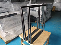 Pieds de table rectangulaires en stock, acier de qualité industrielle avec revêtement en poudre, supporte 200 kg, pieds de meubles modernes (1 pièce)