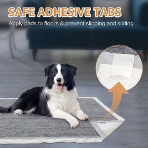 Tapis d'entraînement super absorbants anti-odeurs pour chiots, avec charbon de bois, adhésifs et antidérapants, en charbon de bambou - Product Image 1