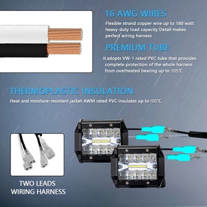 Kits de câblage pour barre lumineuse LED, faisceau de câblage universel pour barre lumineuse de travail LED, relais 12V 40A pour véhicules tout-terrain, compatible avec <span class=keywords><strong>2</strong></span> lumières - Product Image 5