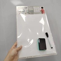 Autocollant effaçable à sec en PET pour mobilier et bureau - Rouleau de décalcomanie murale lavable, auto-adhésif et non-adhésif
