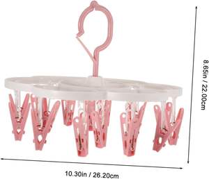 Cintre de séchage de chaussette en plastique multifonctionnel en forme de pétale de vente chaude avec 12 chevilles - Product Image 2