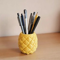 Support à stylos et pot de fleurs en plastique en forme d'ananas, organiseur de bureau