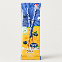 Paket Biskuit Stik Berlapis Blueberry untuk Suvenir Pernikahan dengan Lapisan Krim dan Potongan Almond untuk Hadiah Pesta
