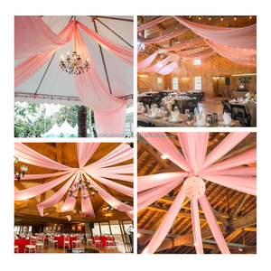 2025 luxe <span class=keywords><strong>mariage</strong></span> mousseline de soie tissu drapé toile de fond décorations tente <span class=keywords><strong>plafond</strong></span> Swag rideau suspendu pour <span class=keywords><strong>mariage</strong></span> événement fête - Product Image 4