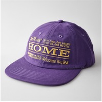 Casquette Snapback pour homme, 6 panneaux, non structurée, à visière plate, brodée violet, design personnalisé, vente en gros